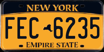 NY license plate FEC6235