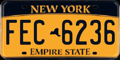 NY license plate FEC6236