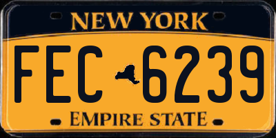 NY license plate FEC6239