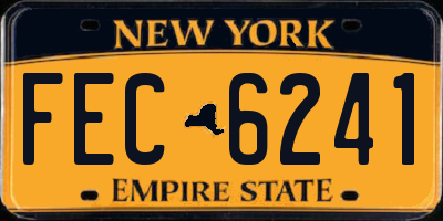 NY license plate FEC6241