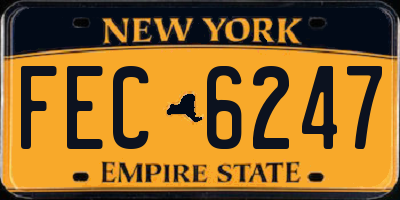 NY license plate FEC6247