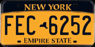 NY license plate FEC6252