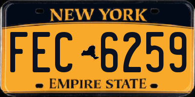 NY license plate FEC6259