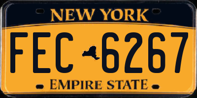 NY license plate FEC6267