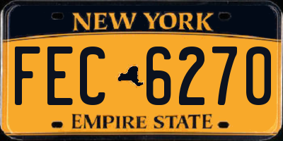 NY license plate FEC6270