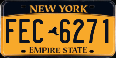 NY license plate FEC6271