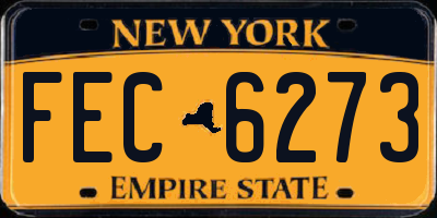 NY license plate FEC6273