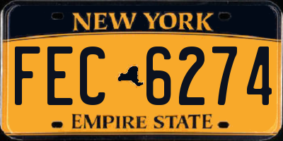 NY license plate FEC6274