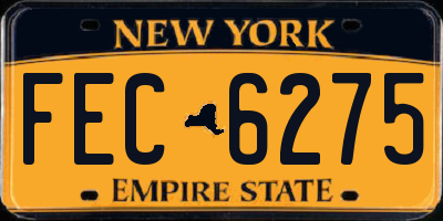 NY license plate FEC6275