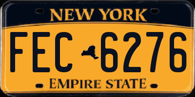 NY license plate FEC6276