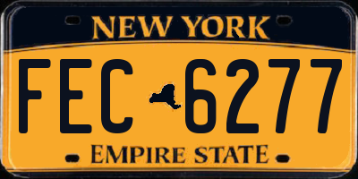 NY license plate FEC6277