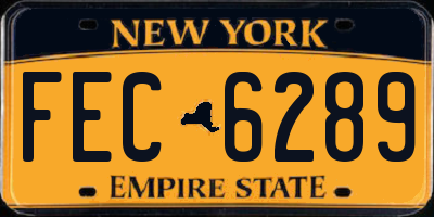 NY license plate FEC6289