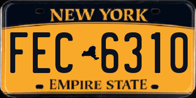 NY license plate FEC6310