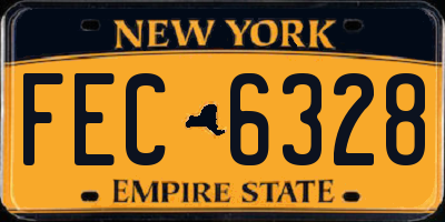 NY license plate FEC6328