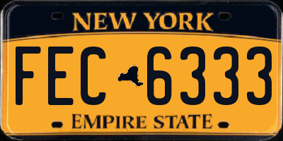 NY license plate FEC6333