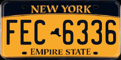 NY license plate FEC6336