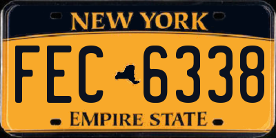 NY license plate FEC6338