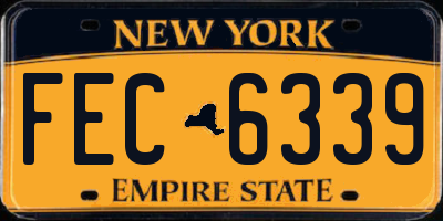 NY license plate FEC6339