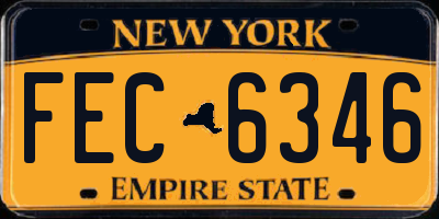 NY license plate FEC6346