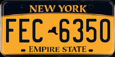 NY license plate FEC6350