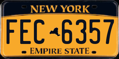 NY license plate FEC6357