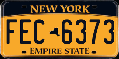 NY license plate FEC6373