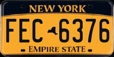 NY license plate FEC6376