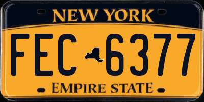 NY license plate FEC6377