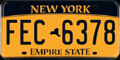NY license plate FEC6378