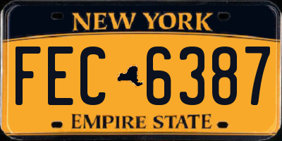 NY license plate FEC6387
