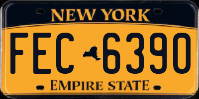 NY license plate FEC6390