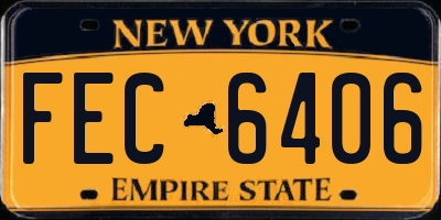 NY license plate FEC6406