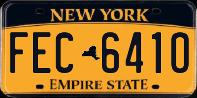 NY license plate FEC6410
