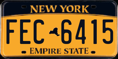 NY license plate FEC6415
