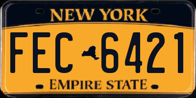 NY license plate FEC6421