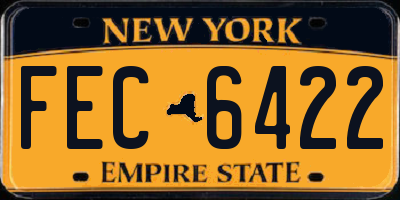 NY license plate FEC6422