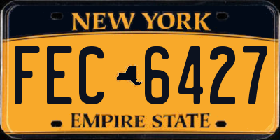 NY license plate FEC6427