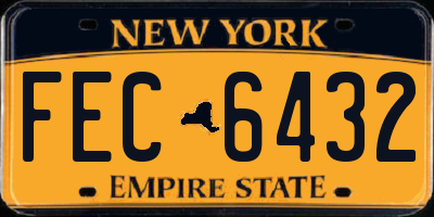 NY license plate FEC6432