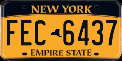 NY license plate FEC6437