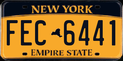 NY license plate FEC6441
