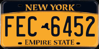 NY license plate FEC6452