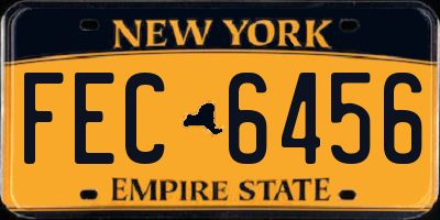 NY license plate FEC6456