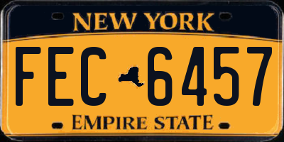 NY license plate FEC6457