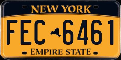 NY license plate FEC6461