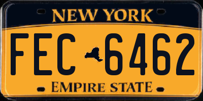 NY license plate FEC6462