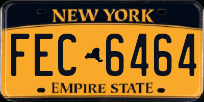 NY license plate FEC6464
