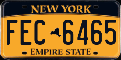 NY license plate FEC6465