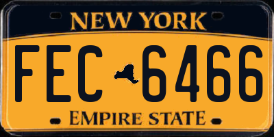 NY license plate FEC6466