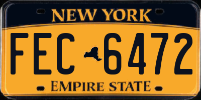 NY license plate FEC6472
