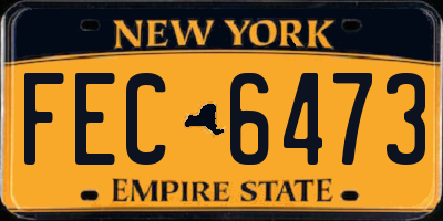 NY license plate FEC6473